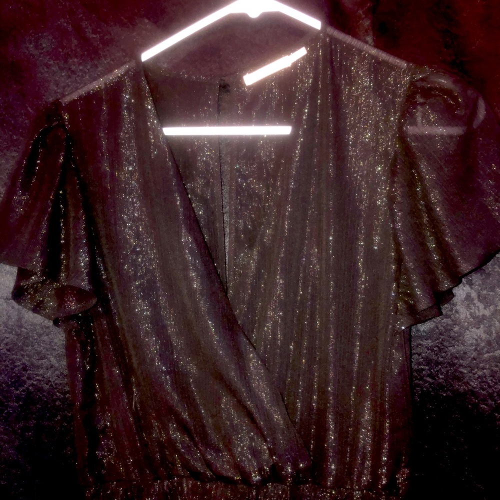 BLACK AND SILVER SHIMMERING DRESS
